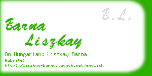 barna liszkay business card